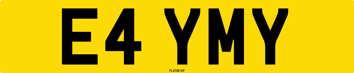 E4 YMY Number Plate