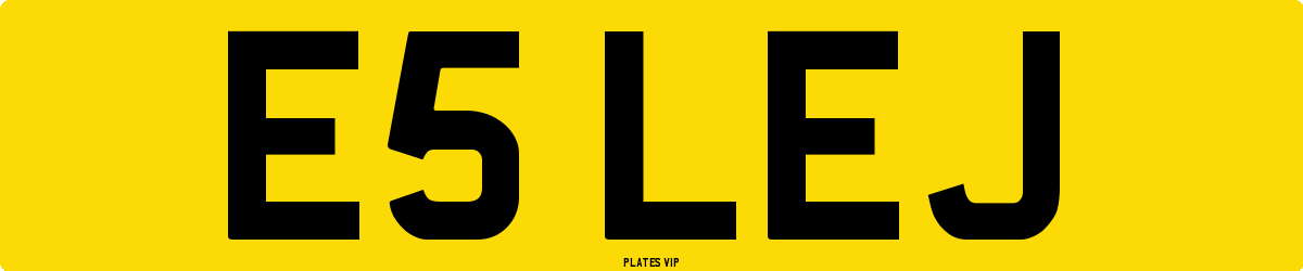 E5 LEJ Number Plate