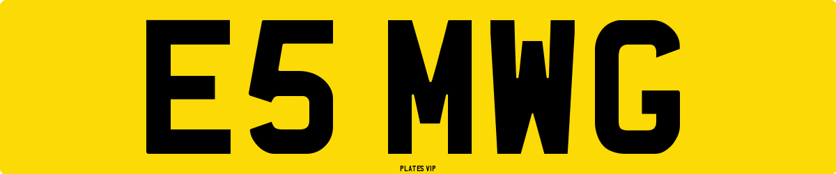 E5 MWG Number Plate