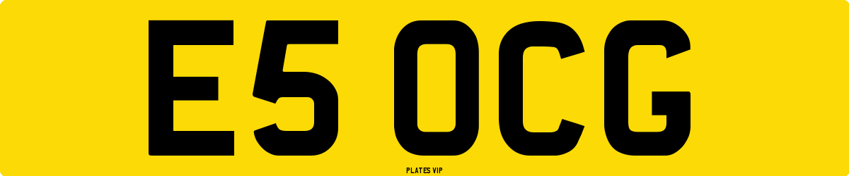 E5 OCG Number Plate