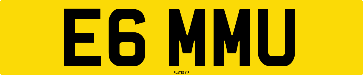 E6 MMU Number Plate