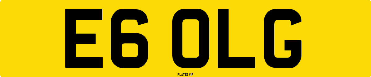 E6 OLG Number Plate