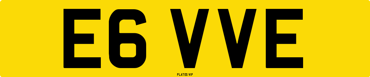 E6 VVE Number Plate