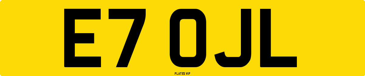 E7 OJL Number Plate