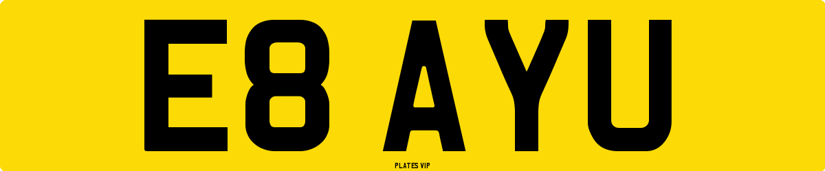 E8 AYU Number Plate