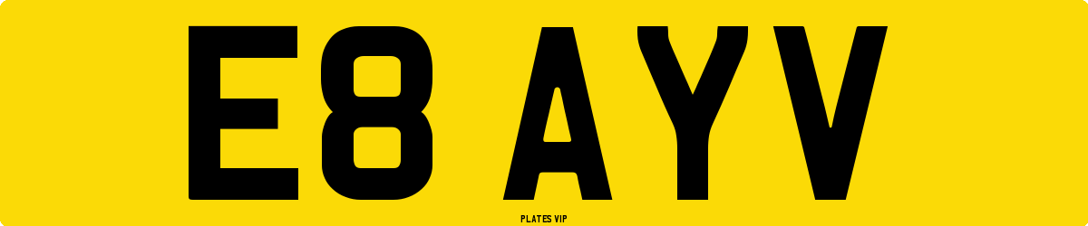 E8 AYV Number Plate