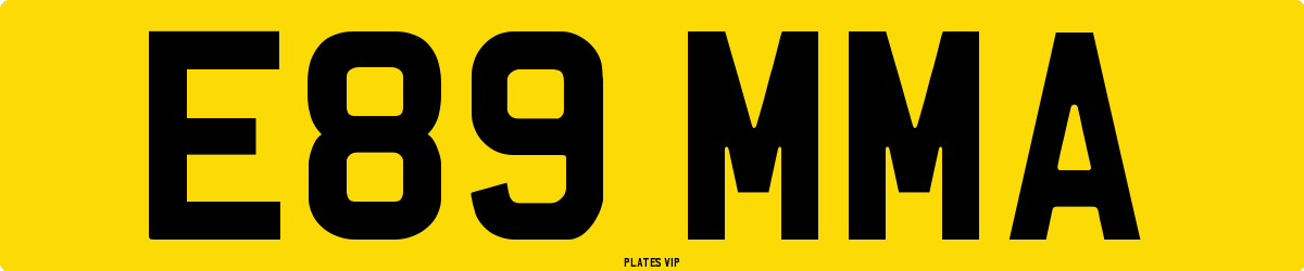 E89 MMA Number Plate