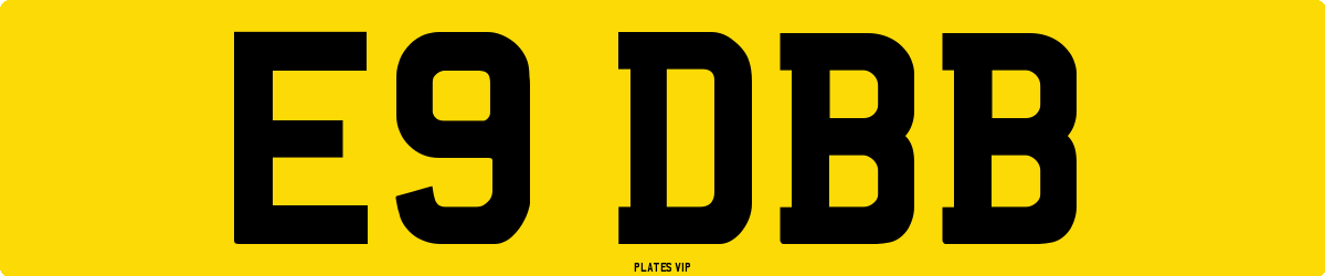 E9 DBB Number Plate