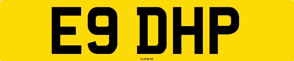 E9 DHP Number Plate