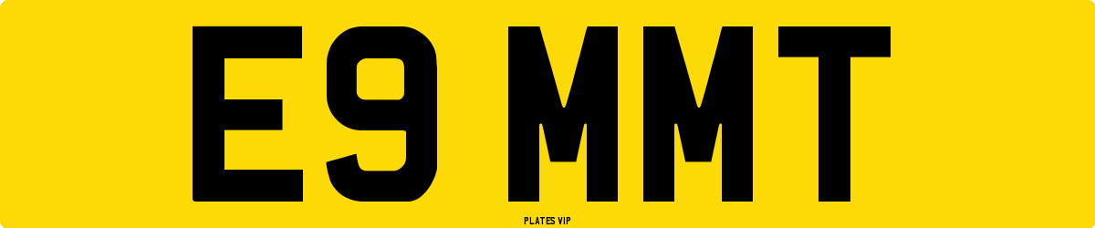 E9 MMT Number Plate