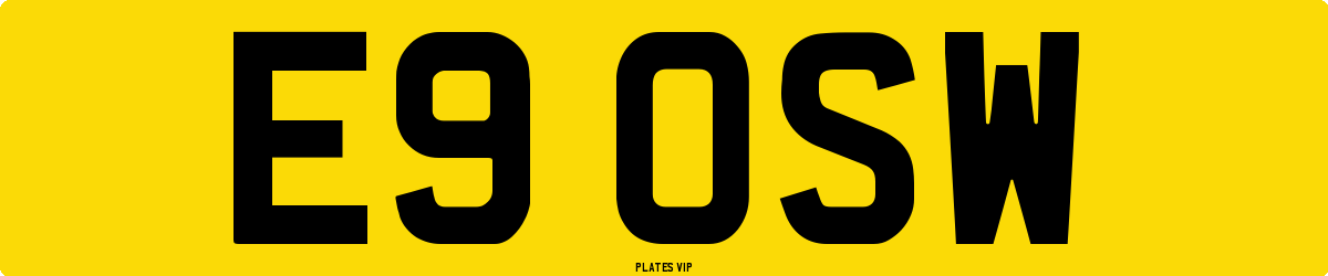 E9 OSW Number Plate
