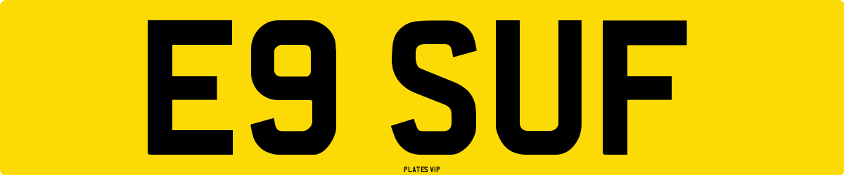 E9 SUF Number Plate
