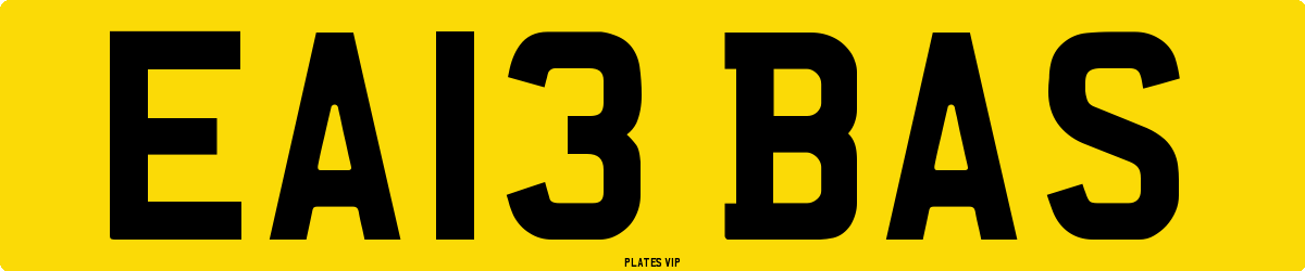 EA13 BAS Number Plate