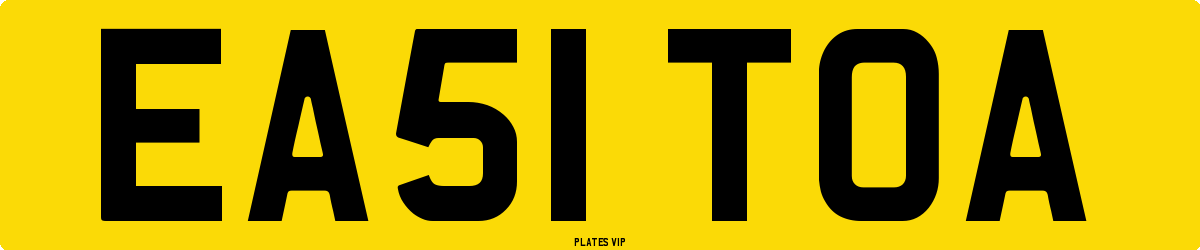 EA51 TOA Number Plate