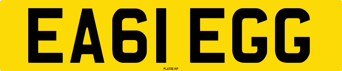 EA61 EGG Number Plate