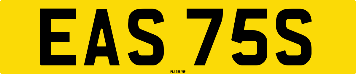 EAS 75S Number Plate