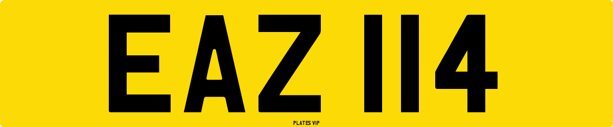 EAZ 114 Number Plate