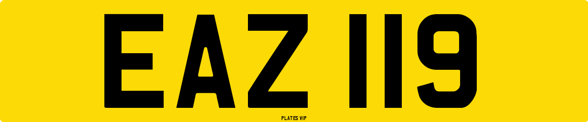 EAZ 119 Number Plate