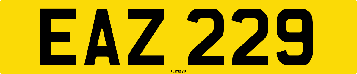 EAZ 229 Number Plate