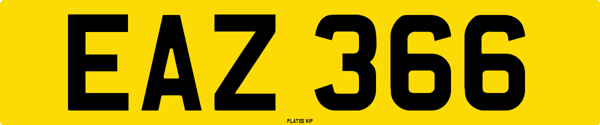 EAZ 366 Number Plate