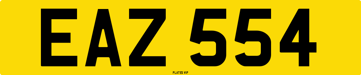 EAZ 554 Number Plate