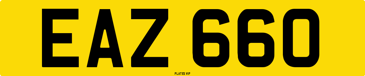 EAZ 660 Number Plate