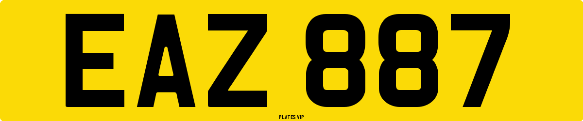 EAZ 887 Number Plate