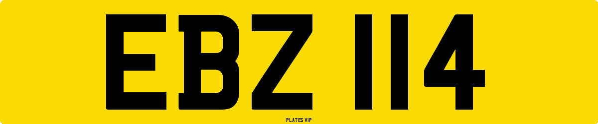 EBZ 114 Number Plate