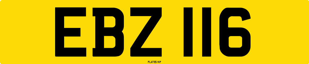 EBZ 116 Number Plate