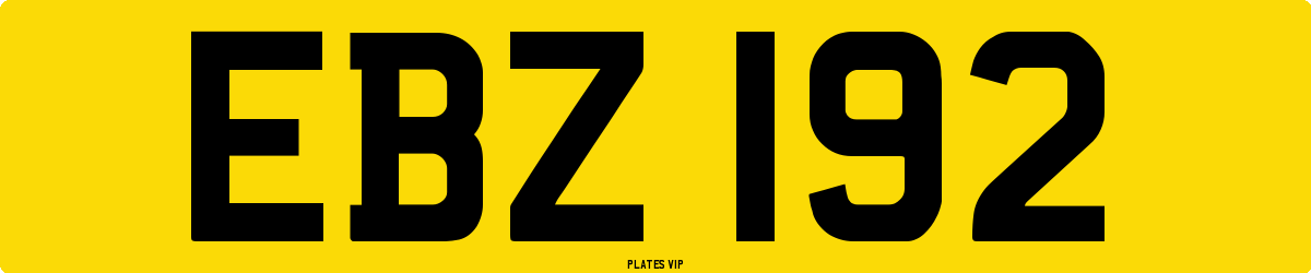 EBZ 192 Number Plate