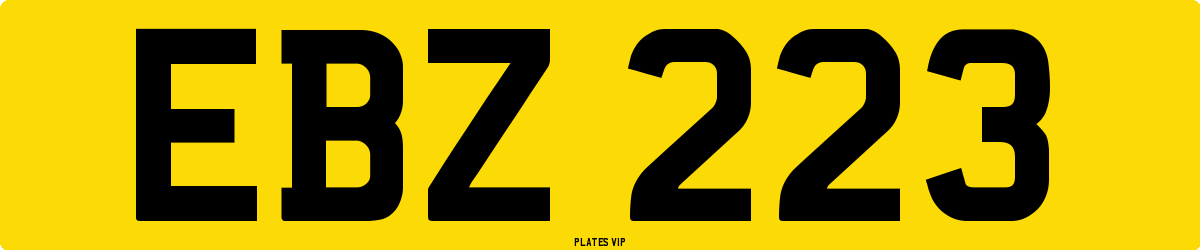EBZ 223 Number Plate