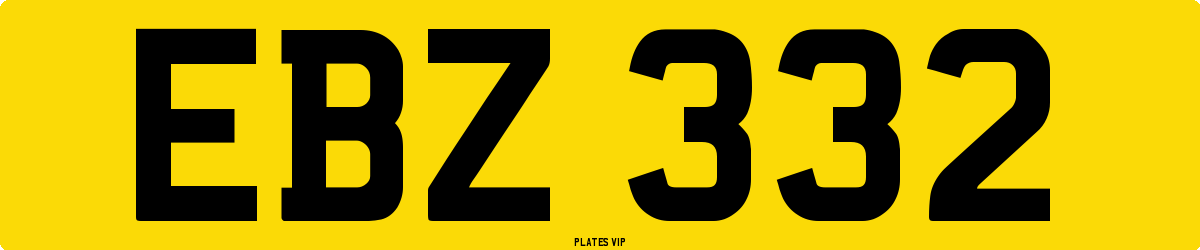EBZ 332 Number Plate