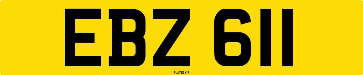 EBZ 611 Number Plate