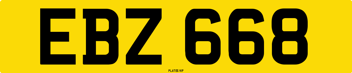 EBZ 668 Number Plate