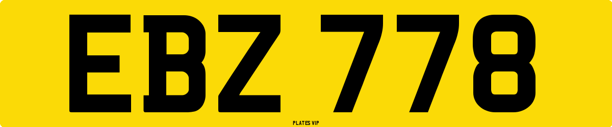 EBZ 778 Number Plate