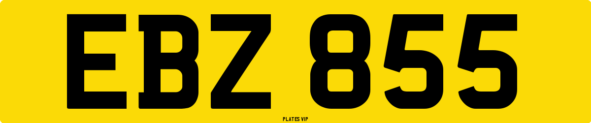 EBZ 855 Number Plate