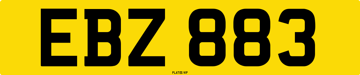 EBZ 883 Number Plate