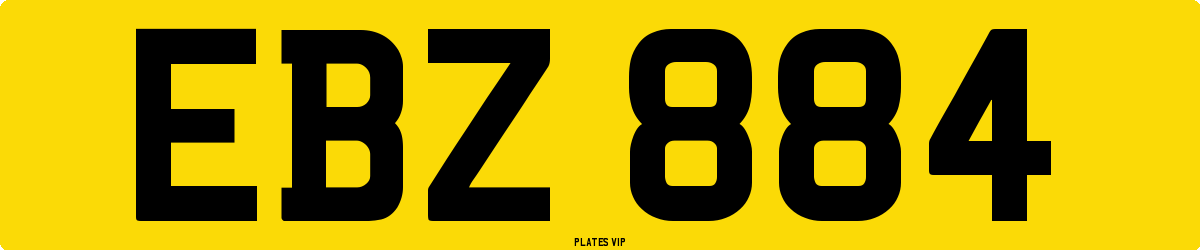 EBZ 884 Number Plate