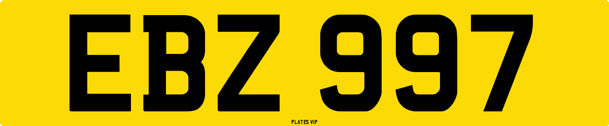 EBZ 997 Number Plate