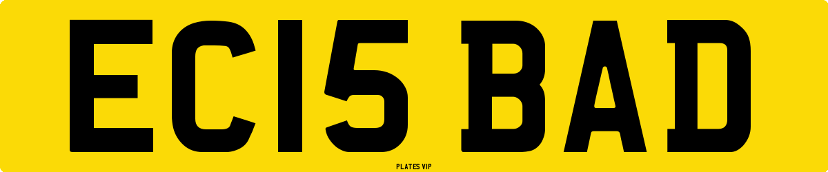 EC15 BAD Number Plate