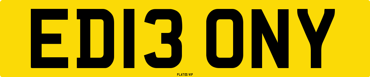 ED13 ONY Number Plate