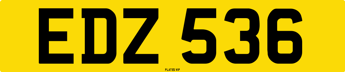 EDZ 536 Number Plate