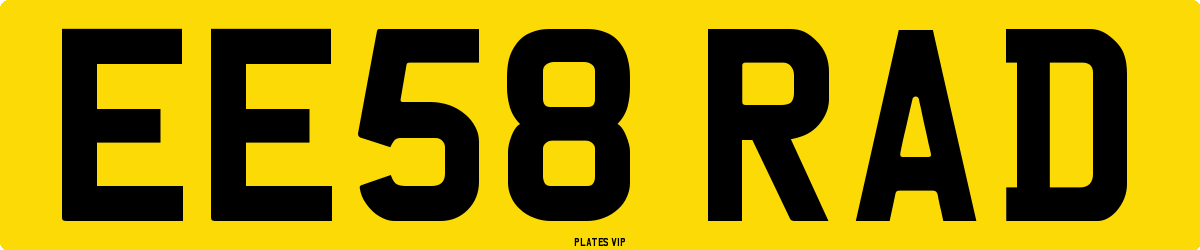 EE58 RAD Number Plate