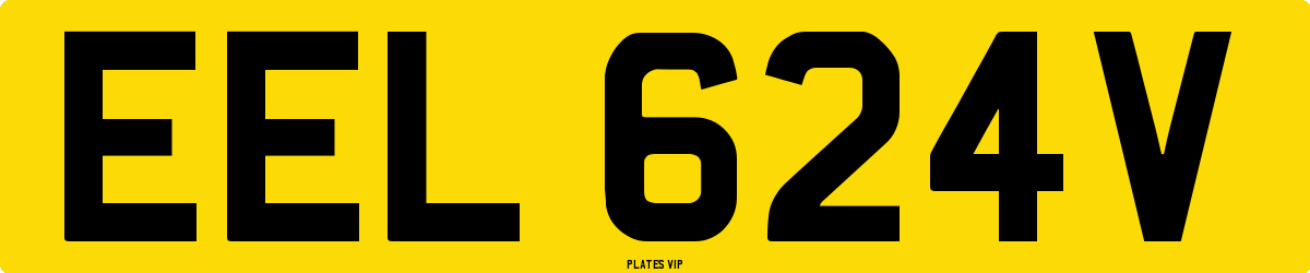 EEL 624V Number Plate