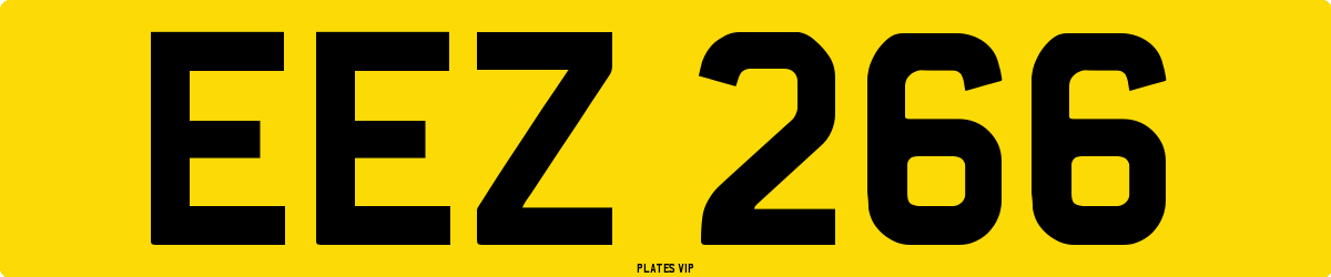 EEZ 266 Number Plate