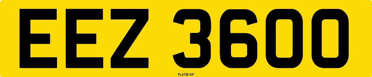 EEZ 3600 Number Plate