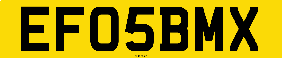 EF 05 BMX Number Plate