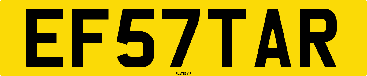 EF 57 TAR Number Plate