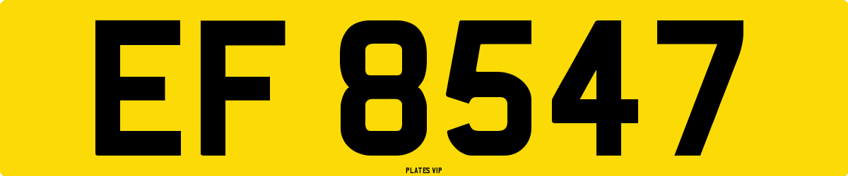EF 8547 Number Plate