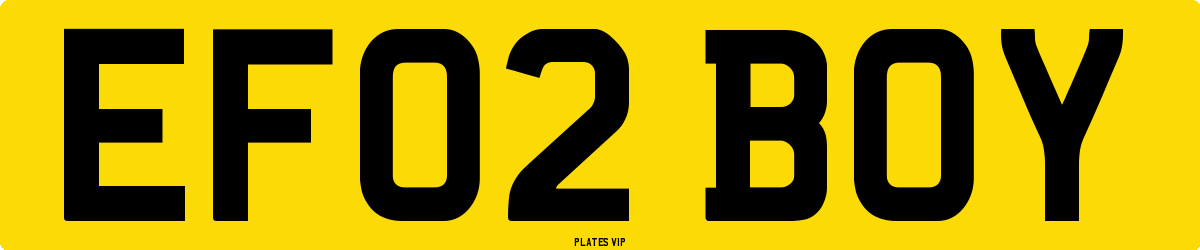 EF02 BOY Number Plate
